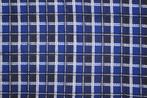lap blauw /  zwart / wit geblokte folklore  stof , katoen, Hobby en Vrije tijd, Stoffen en Lappen, Blauw, Nieuw, Ophalen of Verzenden
