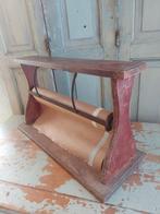 Antieke houten papier rolhouder voor 40 cm rollen, Ophalen of Verzenden