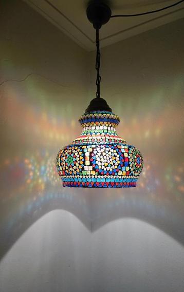 Oosterse glasmozaiek hanglamp beschikbaar voor biedingen