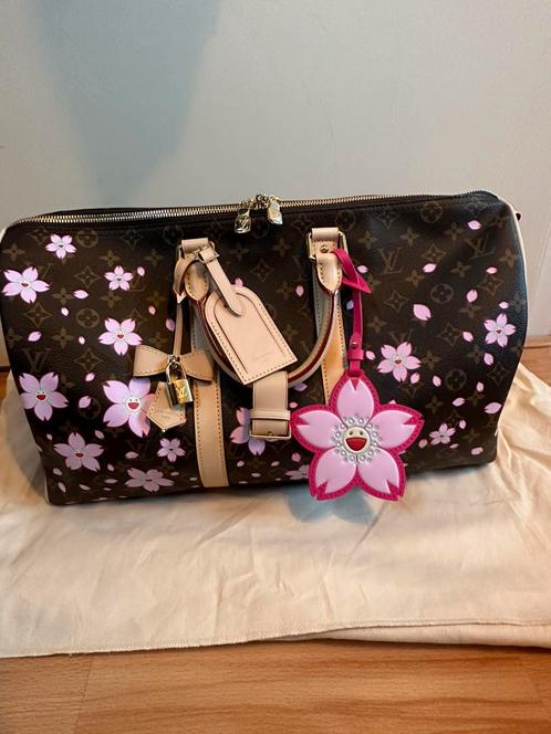 Louis Vuitton Takashi Murakami Keepall Bandoulière, Sieraden, Tassen en Uiterlijk, Tassen | Damestassen, Zo goed als nieuw, Bruin