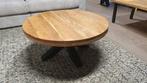 Ronde acaciahouten salontafel van 80cm doorsnee, 50 tot 100 cm, Rond, Nieuw, Metaal