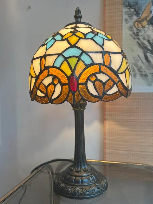 2 beschikbaar glas in lood Tiffany stijl tafellampen lampen, Huis en Inrichting, Lampen | Tafellampen, Ophalen of Verzenden
