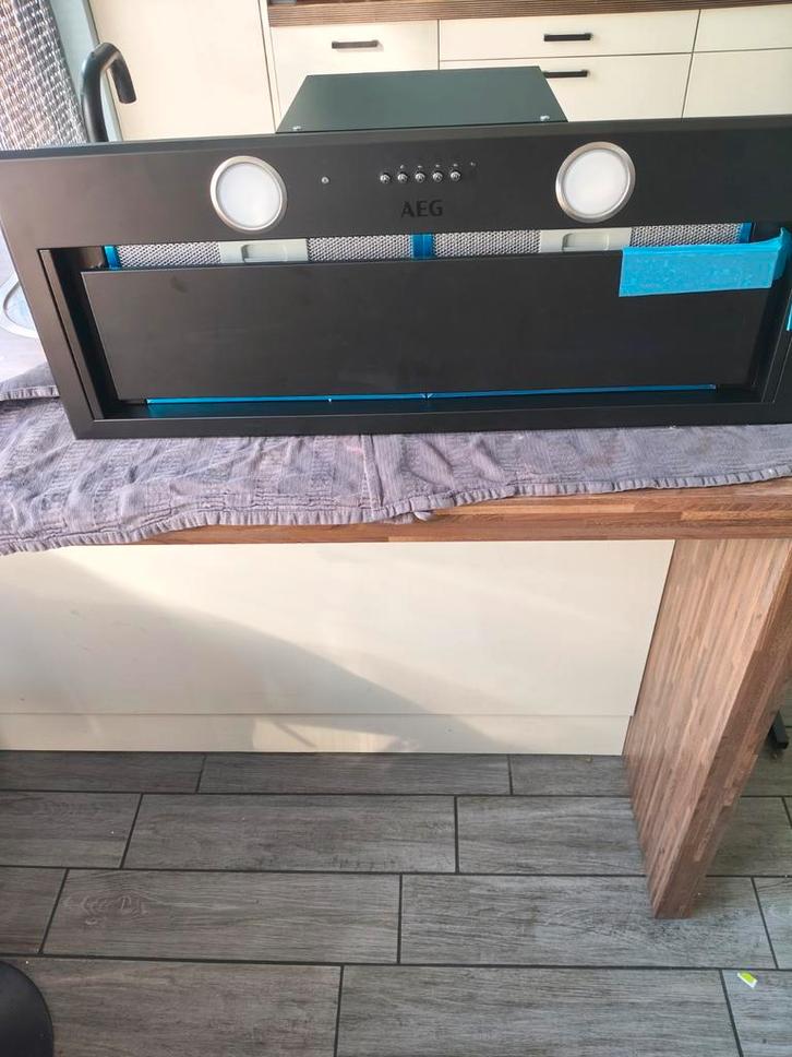 AEG DGE5861HR Onderbouw Afzuigkap - Nieuwstaat!, Witgoed en Apparatuur, Afzuigkappen, Zo goed als nieuw, Inbouw, Vlakschermkap