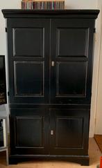 Rustieke zwart houten computer kast, Huis en Inrichting, Ophalen, Gebruikt, 70 tot 120 cm, 120 tot 170 cm