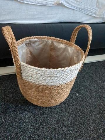 Mand - Riet / Zeegras - Naturel/Wit beschikbaar voor biedingen