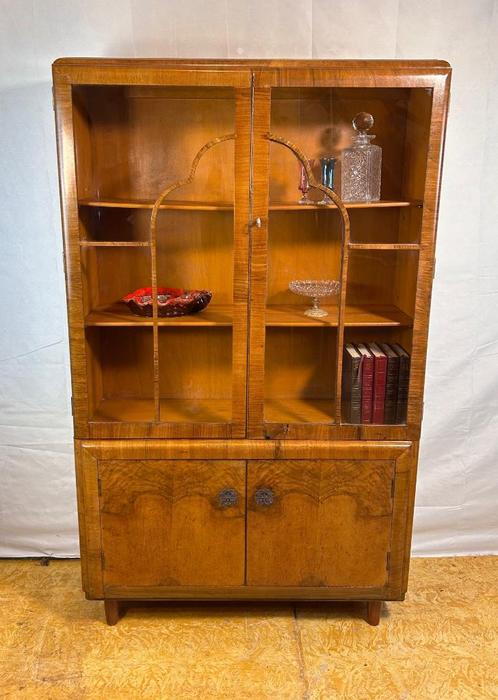 Gratis verzending! Art Deco Vintage Boekenkast / Vitrinekast, Huis en Inrichting, Kasten | Boekenkasten, Gebruikt, 50 tot 100 cm