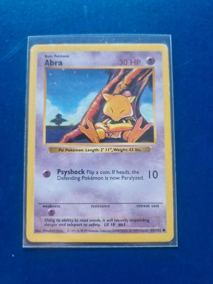 Pokemon Abra base set shadowless kaart, Hobby en Vrije tijd, Verzamelkaartspellen | Pokémon, Zo goed als nieuw, Losse kaart, Ophalen of Verzenden