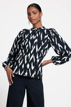 Studio Anneloes Tully blouse blauw print travelstof mt L, Kleding | Dames, Ophalen of Verzenden, Zo goed als nieuw, Maat 42/44 (L)
