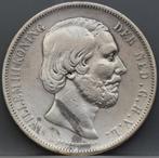 Zilveren rijksdaalder 1865 - 2 1/2 gulden 1865 Willem 3, Koning Willem III, Verzenden, Zilver, Losse munt