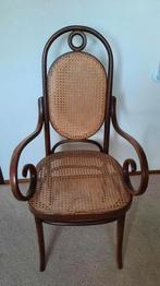 Vintage stoel, hout en rotan., Ophalen, Gebruikt, Bruin, Hout en rotan