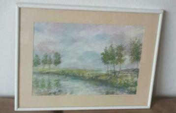 Aquarel Ad Kooijmans Hollands Landschap beschikbaar voor biedingen