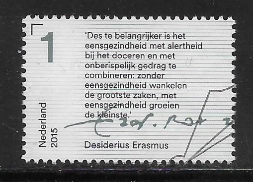 2015, Brieven schrijven, tekst Erasmus [3321] (K2832), Postzegels en Munten, Postzegels | Nederland, Ophalen of Verzenden