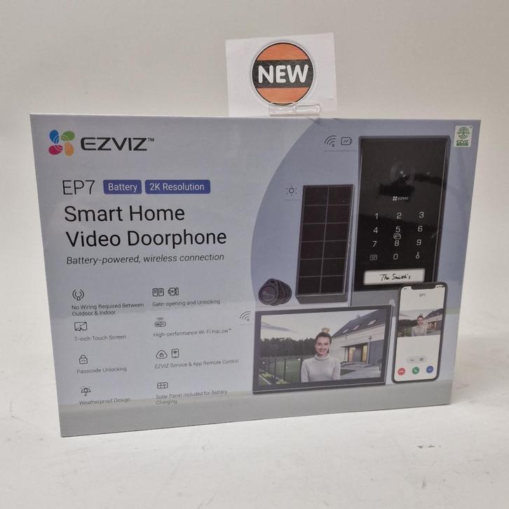EZVIZ EP7 Intercomsysteem 7" Zwart-Zilver | Nieuw, Audio, Tv en Foto, Videobewaking, Nieuw