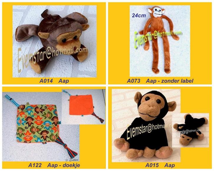 Aap aapje zonder label, Kinderen en Baby's, Speelgoed | Knuffels en Pluche, Zo goed als nieuw, Overige typen, Ophalen