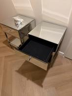 Spiegelglas Nachtkastjes - Top Staat!, Minder dan 45 cm, Ophalen of Verzenden, Minder dan 55 cm, Glas