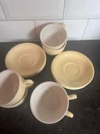 6 gele kop en schotels Hema jaren 90, Huis en Inrichting, Keuken | Servies, Nieuw, Ophalen of Verzenden, Overige stijlen, Kop(pen) en/of Schotel(s)
