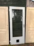 Binnendeur 201,5 x 82 cm. Linksdraaiend. Incl kattenluik., Doe-het-zelf en Verbouw, Gebruikt, 80 tot 100 cm, Binnendeur, Ophalen of Verzenden