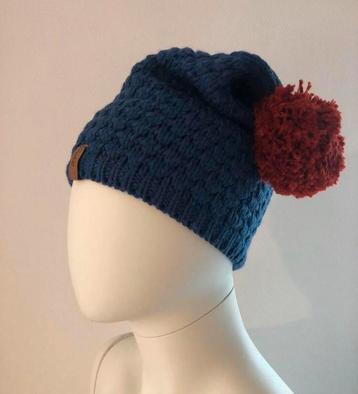 Protest donker blauw muts beanie rood pom pom beschikbaar voor biedingen