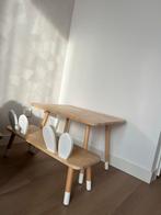 Zara Home Bureau Tafel + bankje met konijnenoortjes, Ophalen, Gebruikt, 100 tot 150 cm, Tot twee personen
