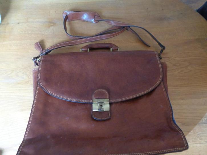 GIANNI CONTI leren schoudertas/werktas., Sieraden, Tassen en Uiterlijk, Tassen | Schooltassen, Zo goed als nieuw, Schoudertas