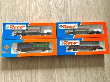 Roco H0 4x containerwagens nieuw in doos 46110, 46308, 46320 beschikbaar voor biedingen
