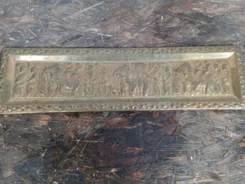 Oude Decoratief wandbord  59,5x16cm beschikbaar voor biedingen