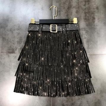 Zwarte dames high waist glitter rok glimmende festival feest beschikbaar voor biedingen