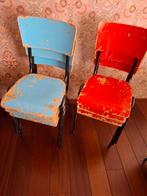 Vintage 6 st voor 25 euro doorleefde schoolstoel '50/60, Ophalen