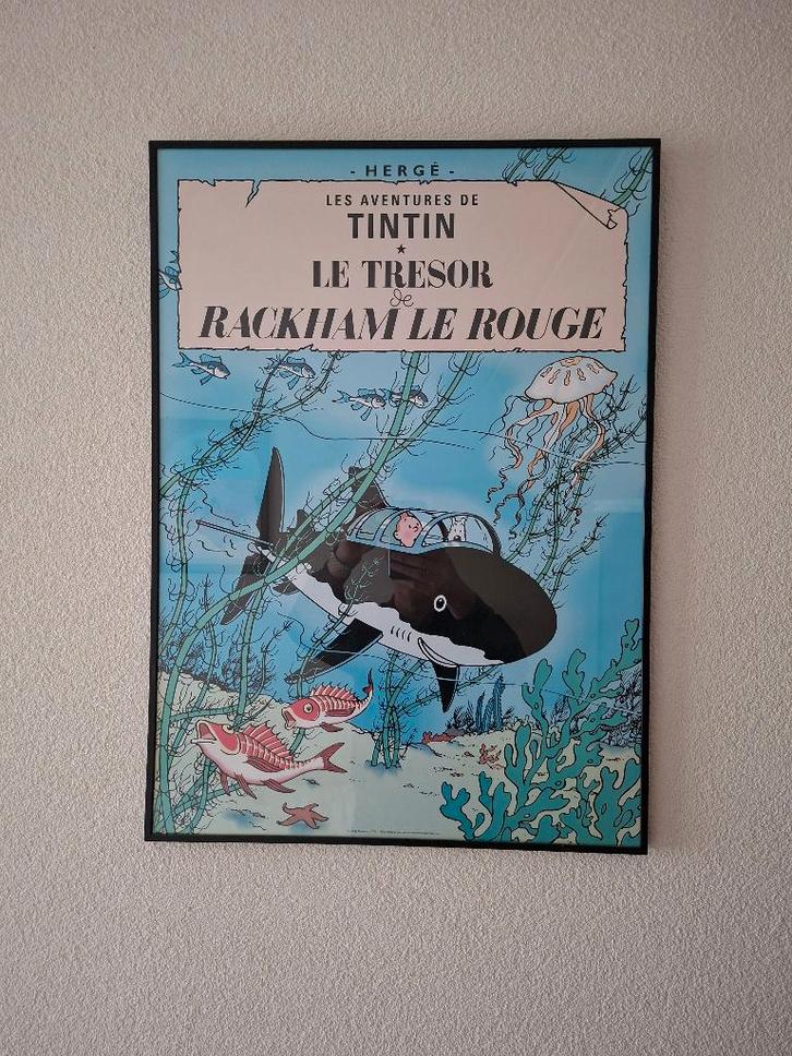 Kuifje poster - De schat van Scharlaken Rackham, Verzamelen, Stripfiguren, Gebruikt, Plaatje, Poster of Sticker, Kuifje, Ophalen