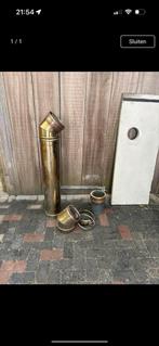 Dubbelwandige kachelpijpen 150mm, Doe-het-zelf en Verbouw, Buizen en Afvoer, Ophalen of Verzenden, Zo goed als nieuw, Rvs