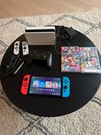 Nintendo Switch OLED + Games en pro controller, Spelcomputers en Games, Games | Nintendo Switch, 1 speler, Eén computer, Zo goed als nieuw