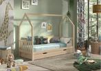 Cabane huisbed met hekje - 90x200 - Naturel