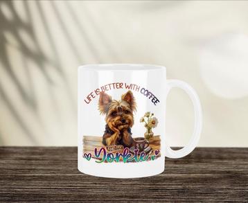 Life is better with Coffee and my Yorkshire Terriër mok beschikbaar voor biedingen