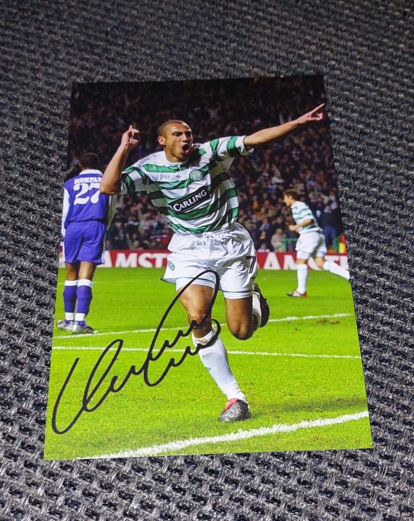 Foto Henrik Larsson met handtekening (print) # Celtic, Verzamelen, Sportartikelen en Voetbal, Nieuw, Overige typen, Buitenlandse clubs