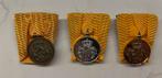 Set Trouwe Dienst Medailles (W) Koninklijke Marine, Ophalen of Verzenden, Landmacht, Nederland, Lintje, Medaille of Wings