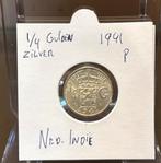 Zilveren 1/4 Gulden  Ned. Indië 1941 p (Philadelphia, US), Ophalen of Verzenden, Koningin Wilhelmina, 25 cent