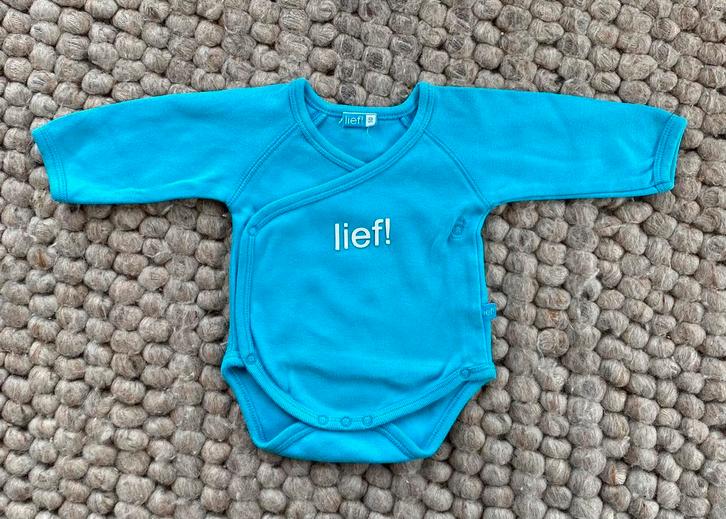 Lief! romper met overslag / pakje maat 50, Kinderen en Baby's, Babykleding | Maat 50, Zo goed als nieuw, Jongetje, Pakje, Ophalen of Verzenden