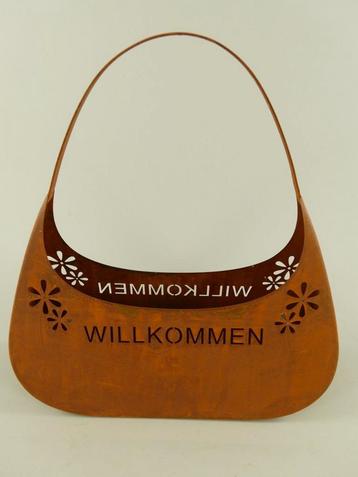 Bloementas Welkom Natuurlijke Roestkleur H.37cm beschikbaar voor biedingen