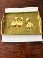 Vintage Houten Dienblad met Eenden, Ophalen of Verzenden, Gebruikt, Rechthoekig, Hout