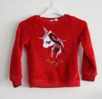rode flace trui met eenhoorn pailletten maat110-116, Ophalen of Verzenden, Gebruikt, Meisje, Trui of Vest