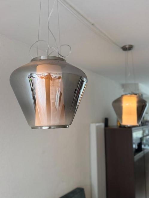 Lucide Stian hanglamp|Gerookt & opaal glas| Tijdloos design, Huis en Inrichting, Lampen | Hanglampen, Gebruikt, Minder dan 50 cm