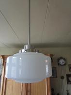 Jaren 20-30 hanglamp met melkglas kap, Huis en Inrichting, Lampen | Hanglampen, Gebruikt, 50 tot 75 cm, Art Deco, Ophalen