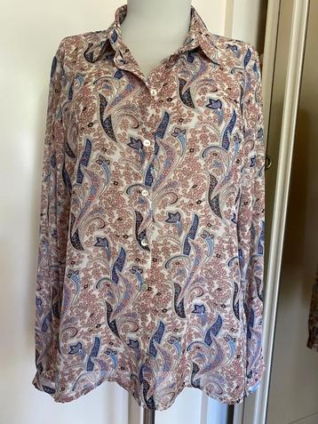 blouse Esqualo 42 creme/blauw/roze  beschikbaar voor biedingen