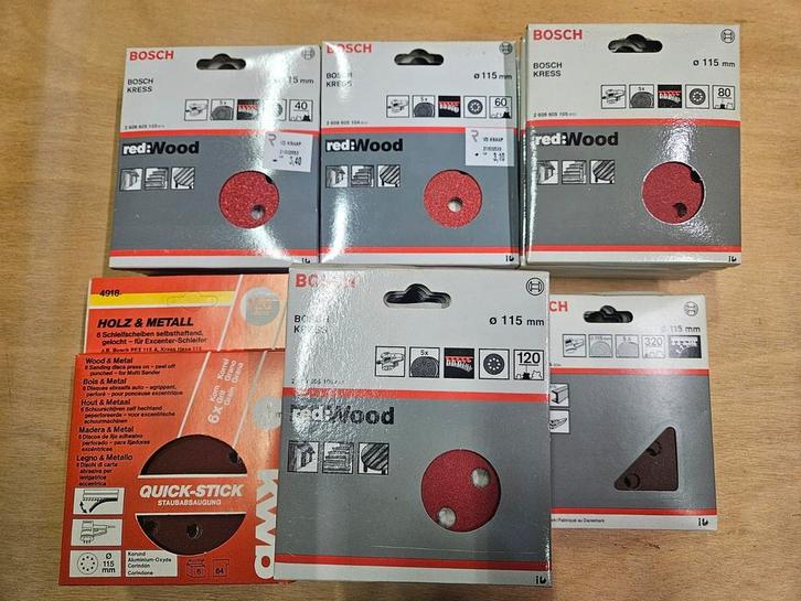 Diverse schuurblad 115mm klittenband, Doe-het-zelf en Verbouw, Gereedschap | Schuurmachines, Zo goed als nieuw, Vlakschuurmachine