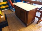 Oud dressoir, wasmeubel met marmeren platen, kersenhout, Ophalen, Gebruikt, 50 tot 100 cm, Kersenhout