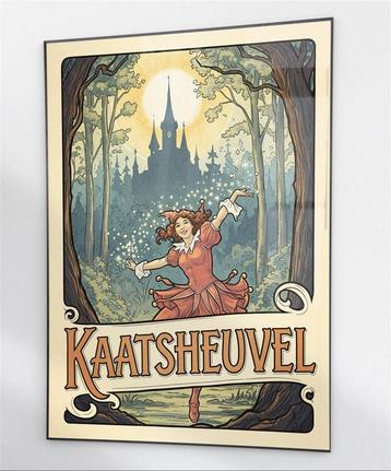 KAATSHEUVEL Noord Brabant Retro Affiche Poster beschikbaar voor biedingen