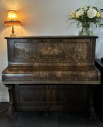 Vintage antieke houten piano, ook leuk als side table, Muziek en Instrumenten, Piano's, Gebruikt, Piano, Hoogglans, Bruin