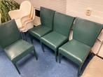 Montis Holland design eetkamerstoelen, leer, groen, Huis en Inrichting, Stoelen, Ophalen, Gebruikt, Overige kleuren, Hout