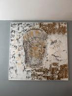 Mooi schilderij - Boeddha hoofd - 50x50 cm, Huis en Inrichting, Ophalen of Verzenden, Zo goed als nieuw