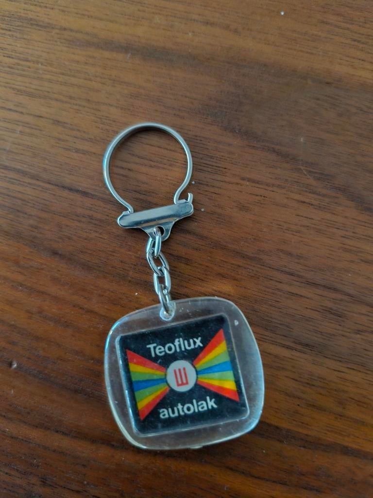 040 Vintage Teoflux Autolak Sleutelhanger, Ophalen of Verzenden, Gebruikt